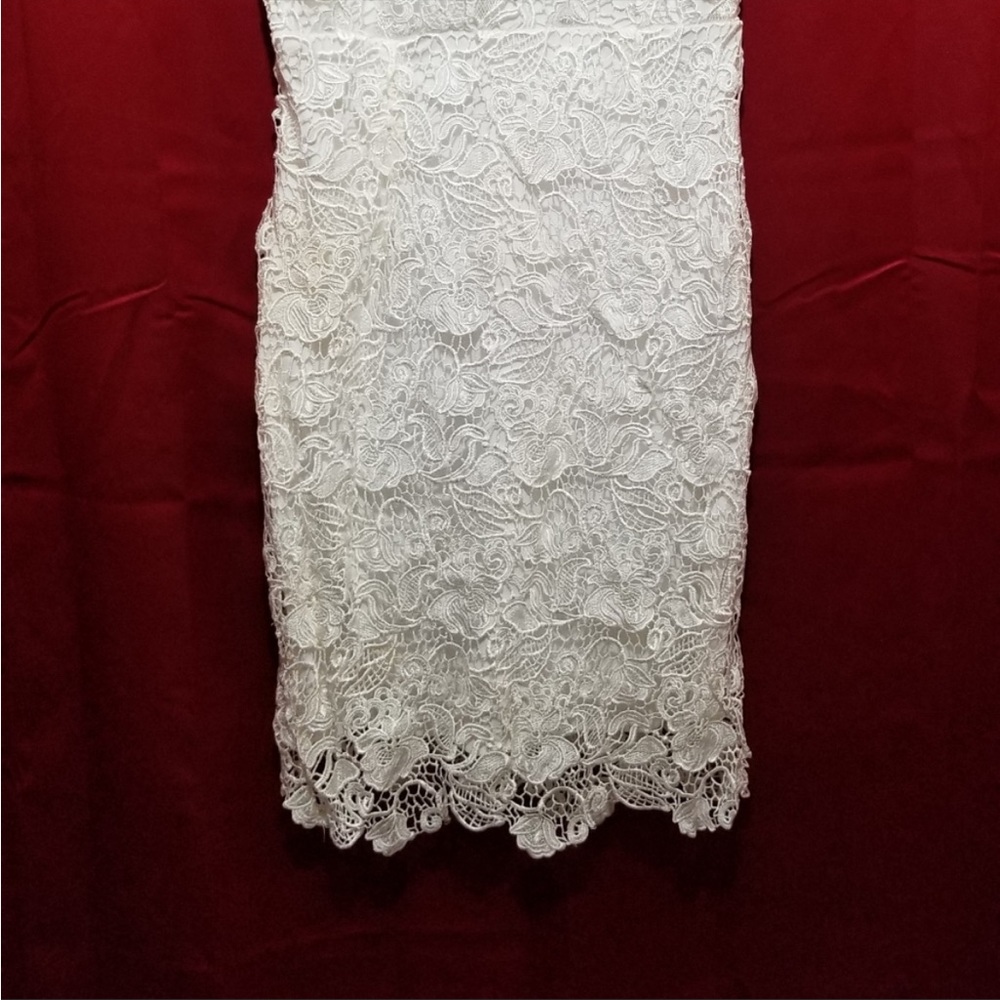Women's Lulus Spaghetti Strap Embroidered Fancy Dress Size Large Color White